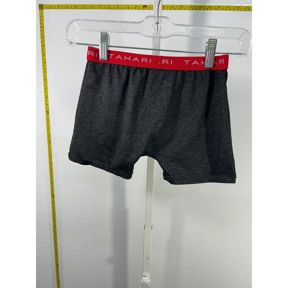 Tahari Boy Gray Heather Boxer Briefs Red‎ Logo Waistband Size L 12/14 Underwear